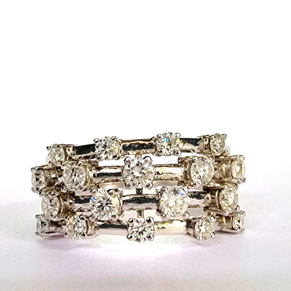 Moissanite Fire 1.35 ctw Round Platineve Ring Size 9